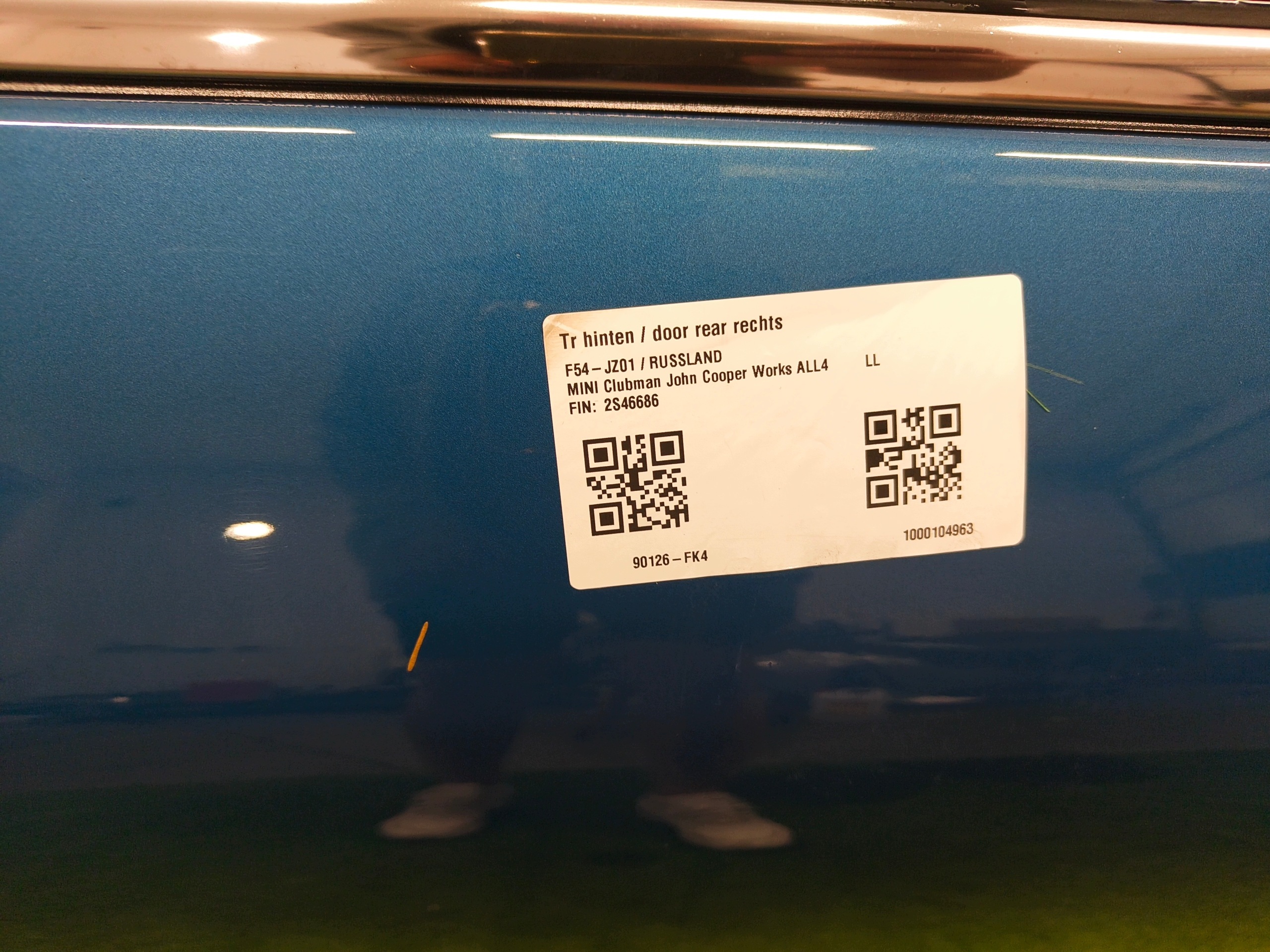 MINI F54 Tür rechts heck C2M