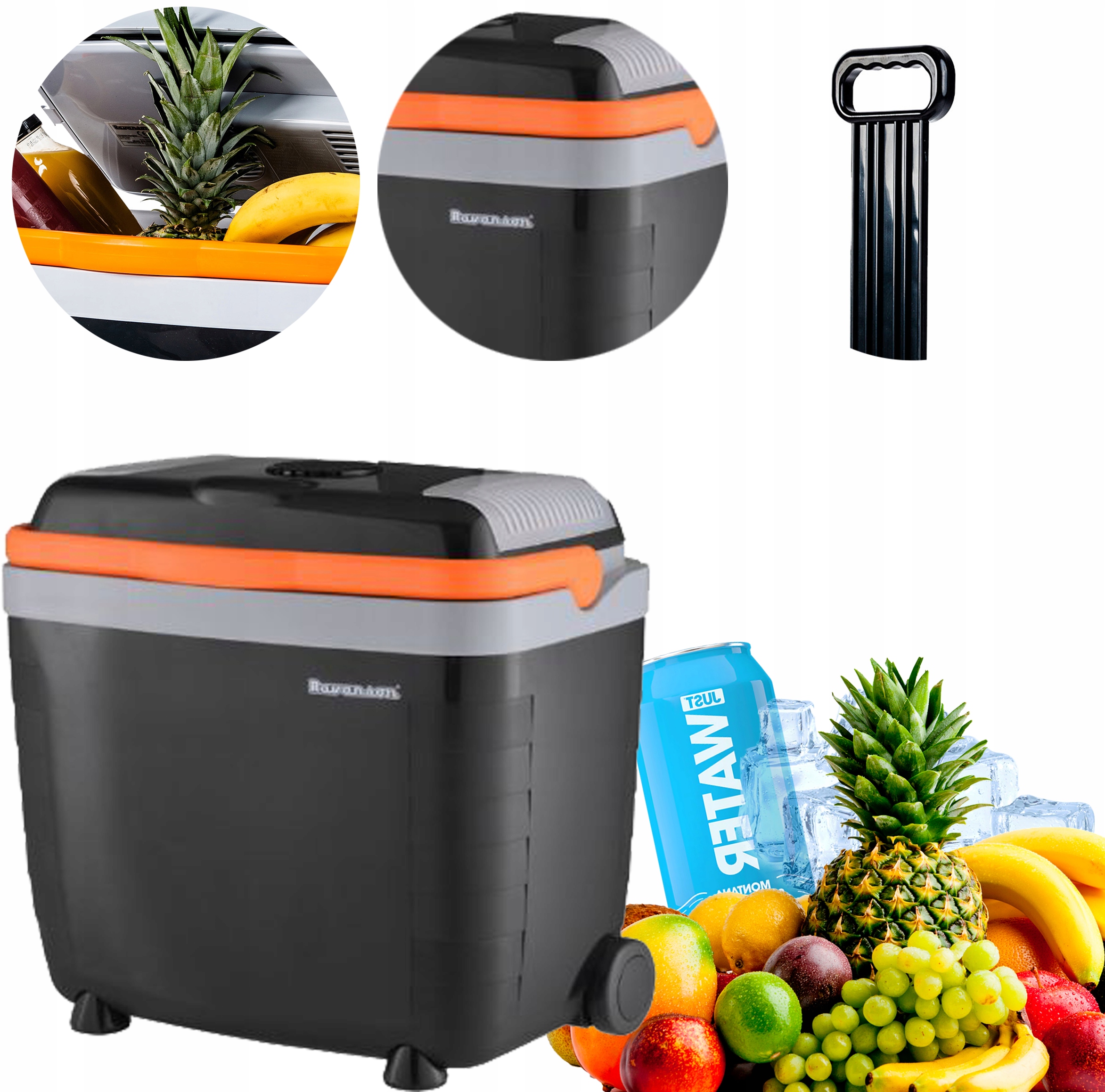 Lodówka Samochodowa Kempingowa Turystyczna Ravanson Grzanie Kółka 28L 2w1 Marka Ravanson