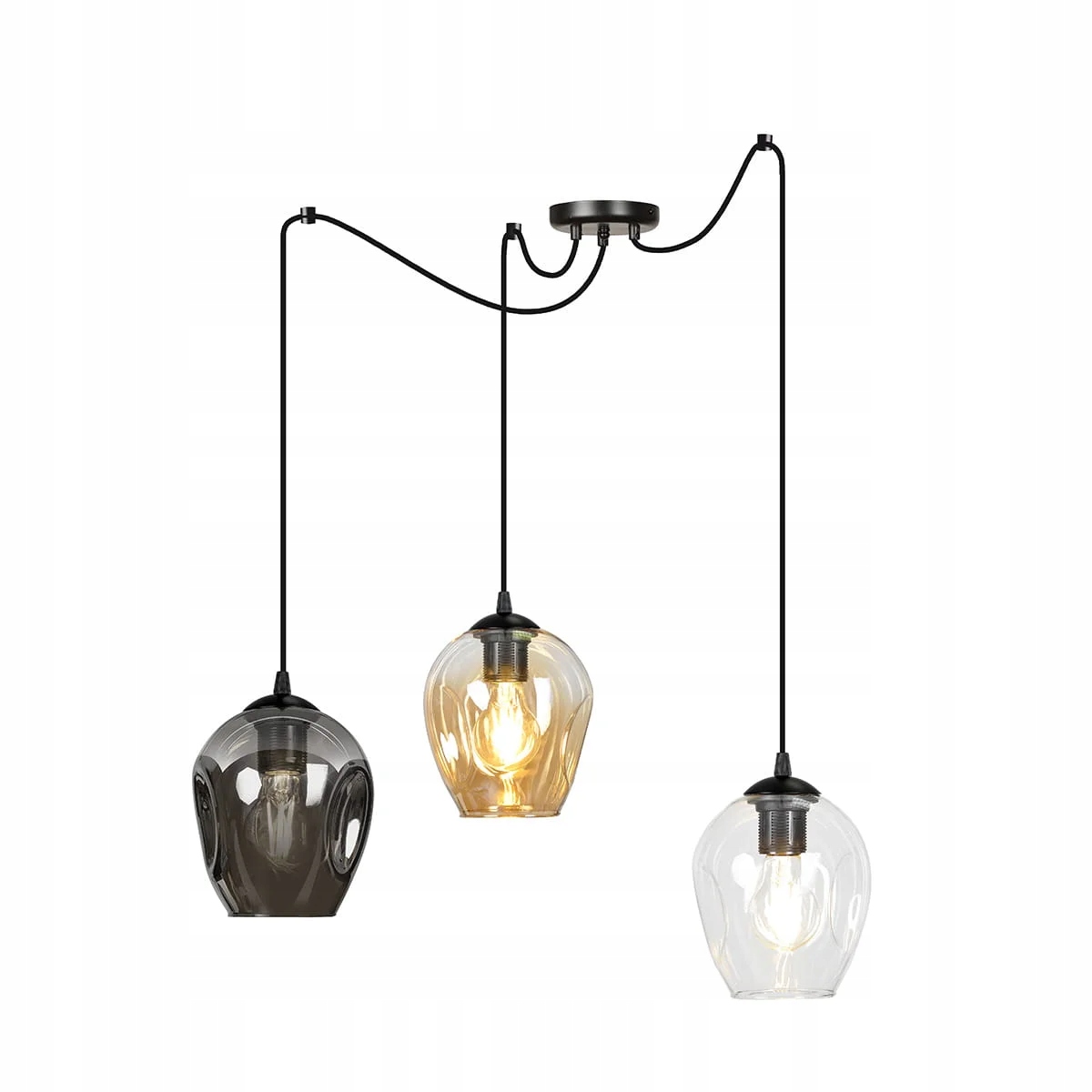 Závěsná lampa pavouk vícebarevná se stínítky Emibig Level 3xE27, nastavitelná