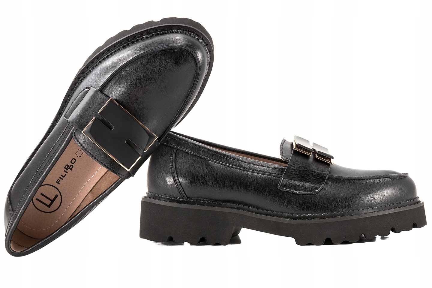 Filippo DP6450 Dámské Polobotky Lordsy Mokasíny Kůže černé 37