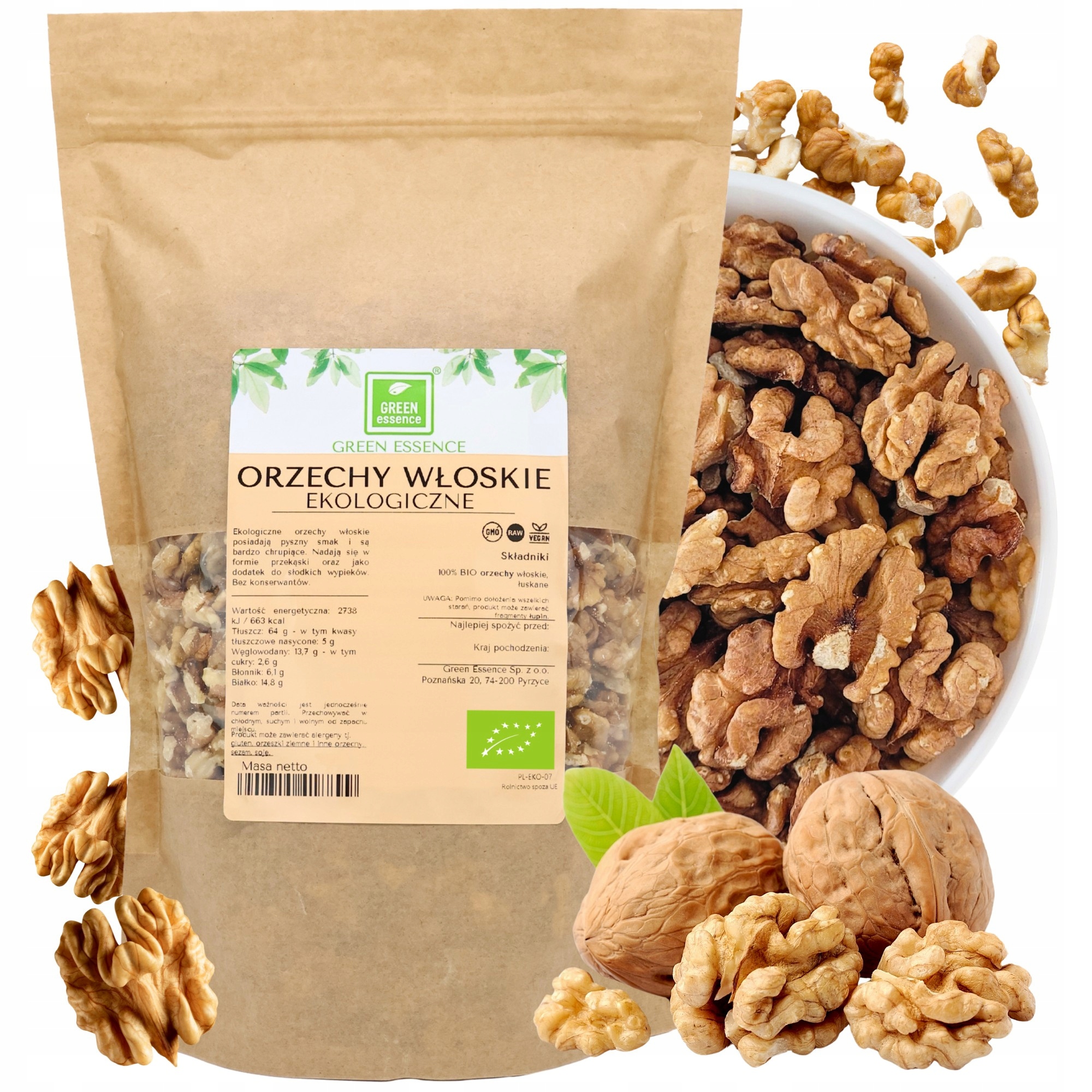 Levně Vlašské Ořechy Loupané Bio čerstvé 1 kg přírodní, vysoká kvalita, velké ořechy