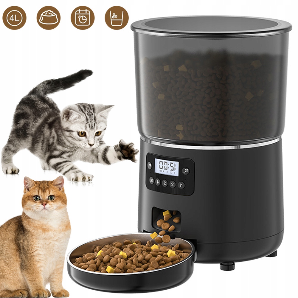 Levně Výdejník Vody A Krmiva Miska Pro Kočky A Psy Dávkovač Napáječka 4L