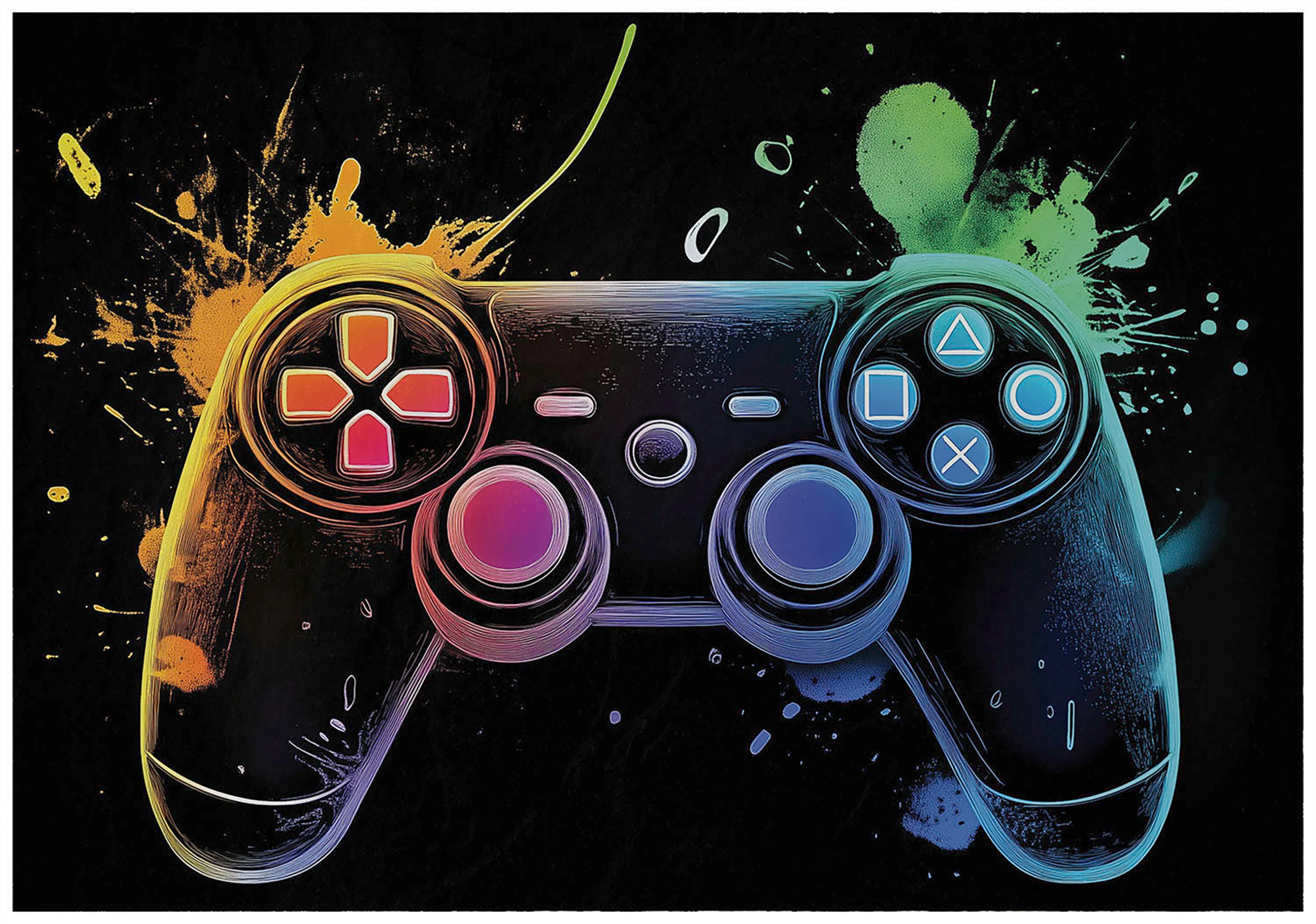 Vliesová fototapeta Gamepad Neon Energie her na zdi 200x140 lepidlo