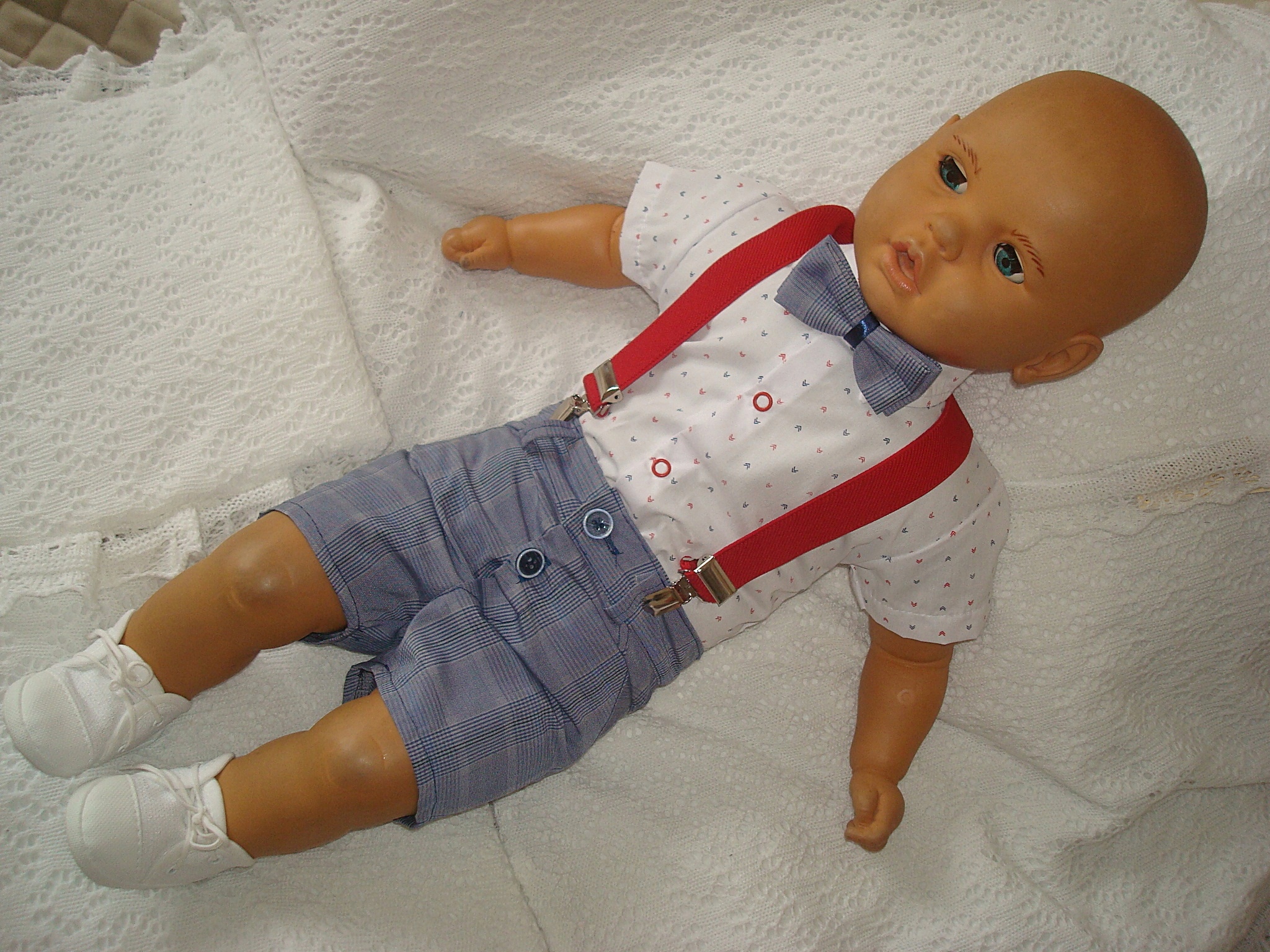 KRATKA LATO UBRANKO /CHRZTU /WESELE/SPODENKI /56 Kolor niebieski