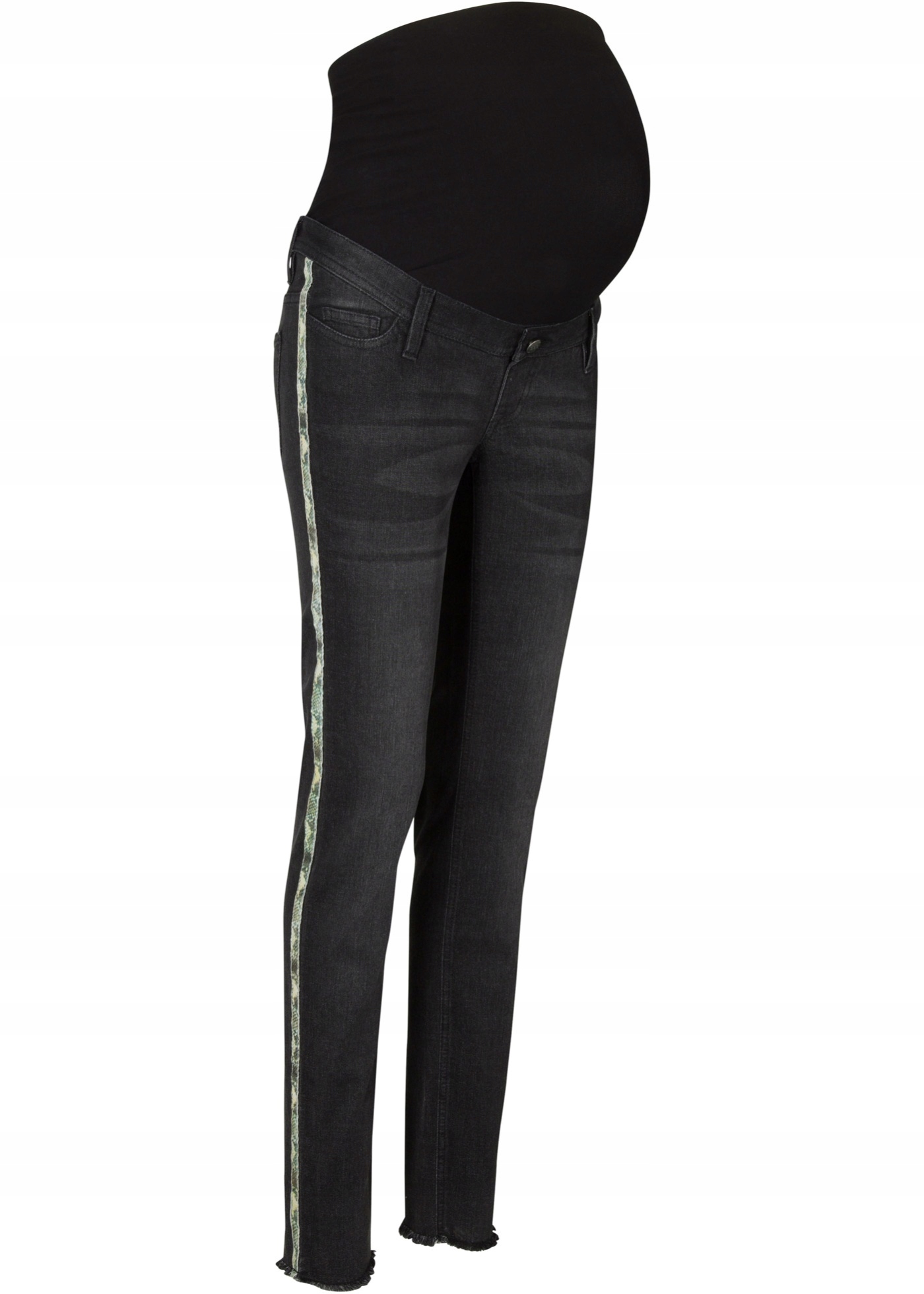 P1322 DŻINSY CIĄŻOWE SZARE Z LAMPASEM R.42