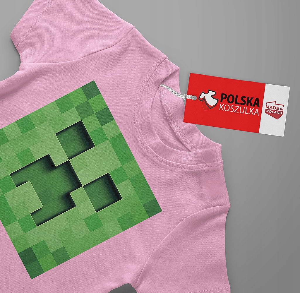 KOSZULKA DZIECIĘCA T-SHIRT DLA DZIECKA KOSZULKA MINECRAFT 116 122 JAKOŚĆ Rozmiar XS