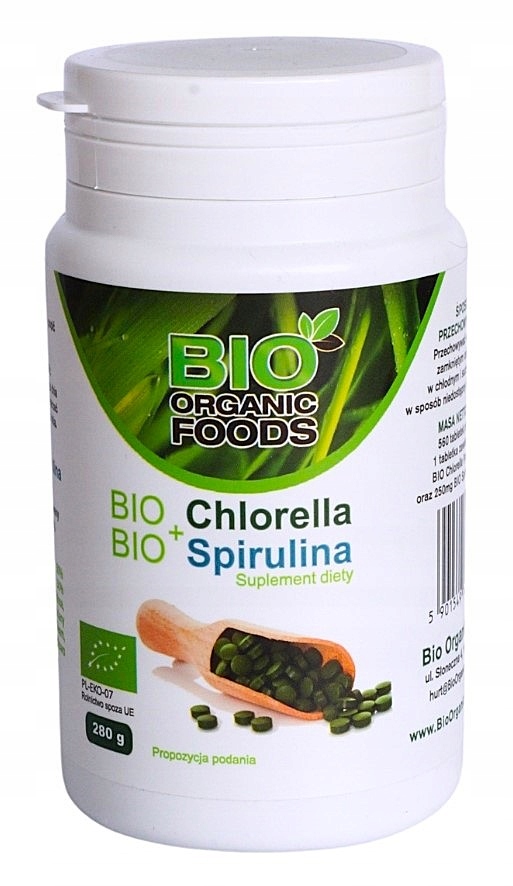 Bio Organic Foods Bio Chlorella Bio Spirulina suplement diety 560 tab.