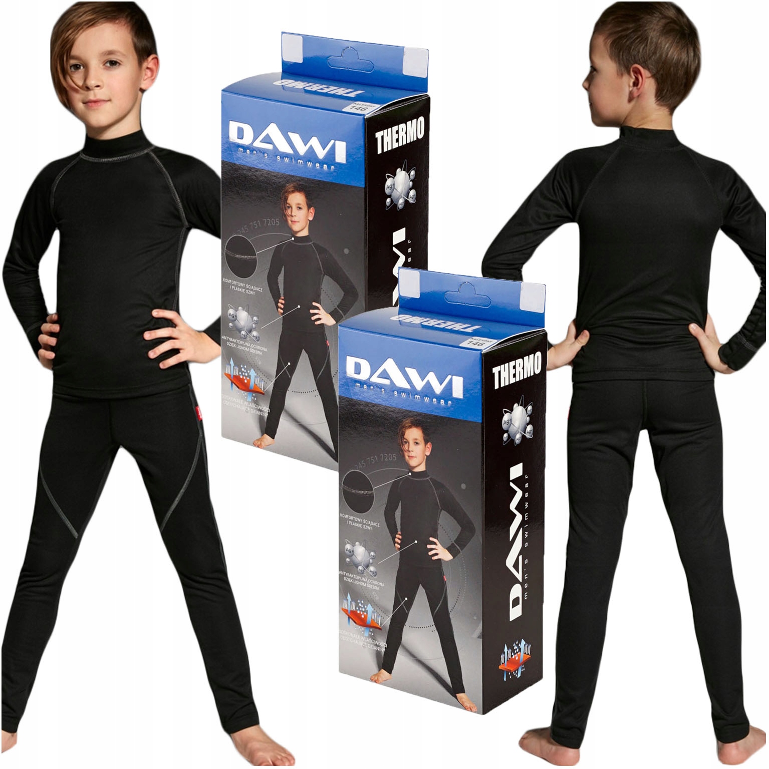 BIELIZNA TERMOAKTYWNA DLA DZIECI KOMPLET ciepła na zimę ODDYCHAJĄCA PL 152