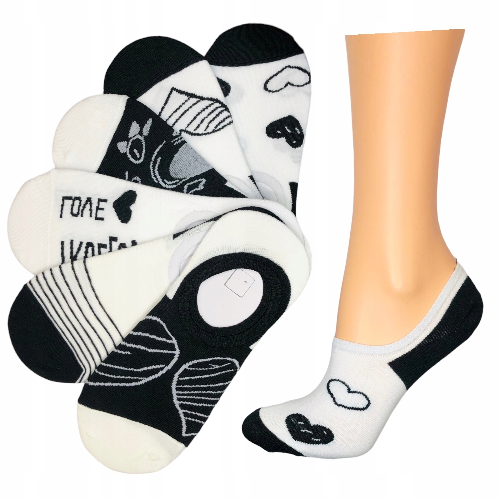 

6x Skarpety Damskie stopki baleriny krótkie 39-41