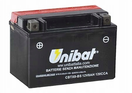 

Akumulator Unibat CBTX9-BS YTX9 8Ah 120A