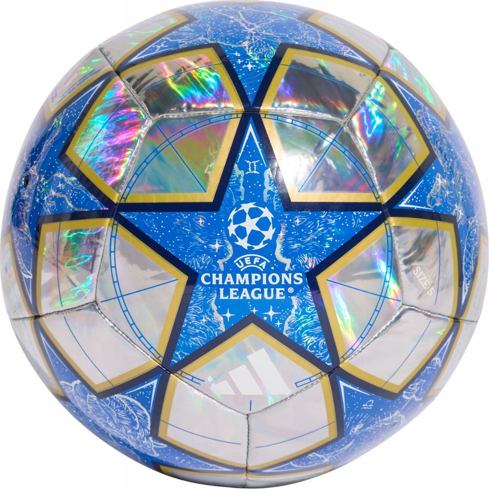 Fotbalový Míč Adidas Ucl Training 25/26 League Stage Foil Stříbro-modrý vel. 5