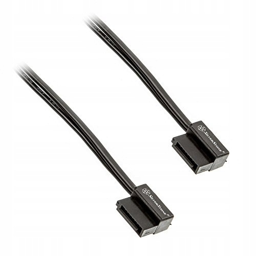 Płaski kabel Sata III Low Profile 30 cm czarny SilverStone