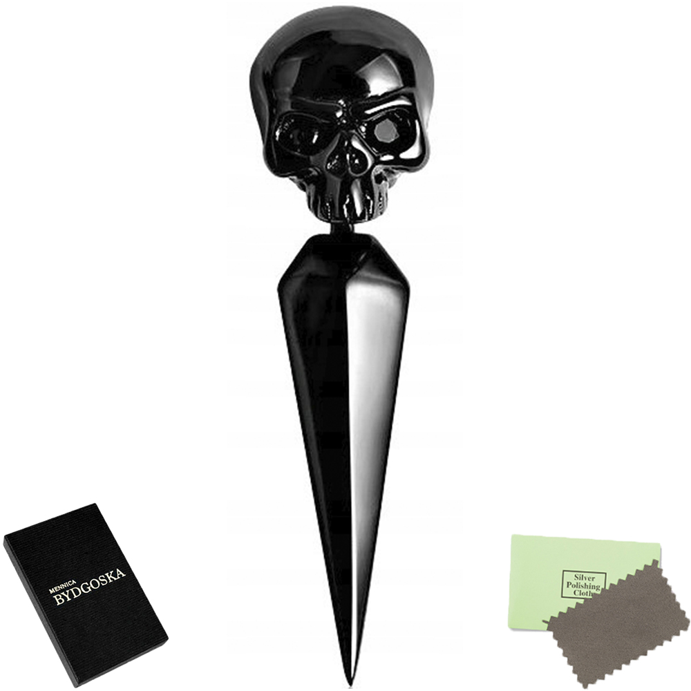 

Kolczyk Srebrny Męski Czarny Czaszka Gothic 925