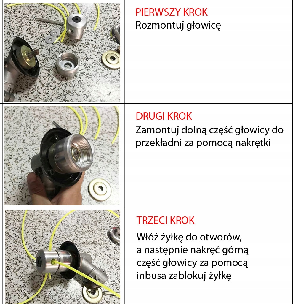 ALUMINIOWA GŁOWICA ŻYŁKOWA DO KOS Marka Falon-Tech