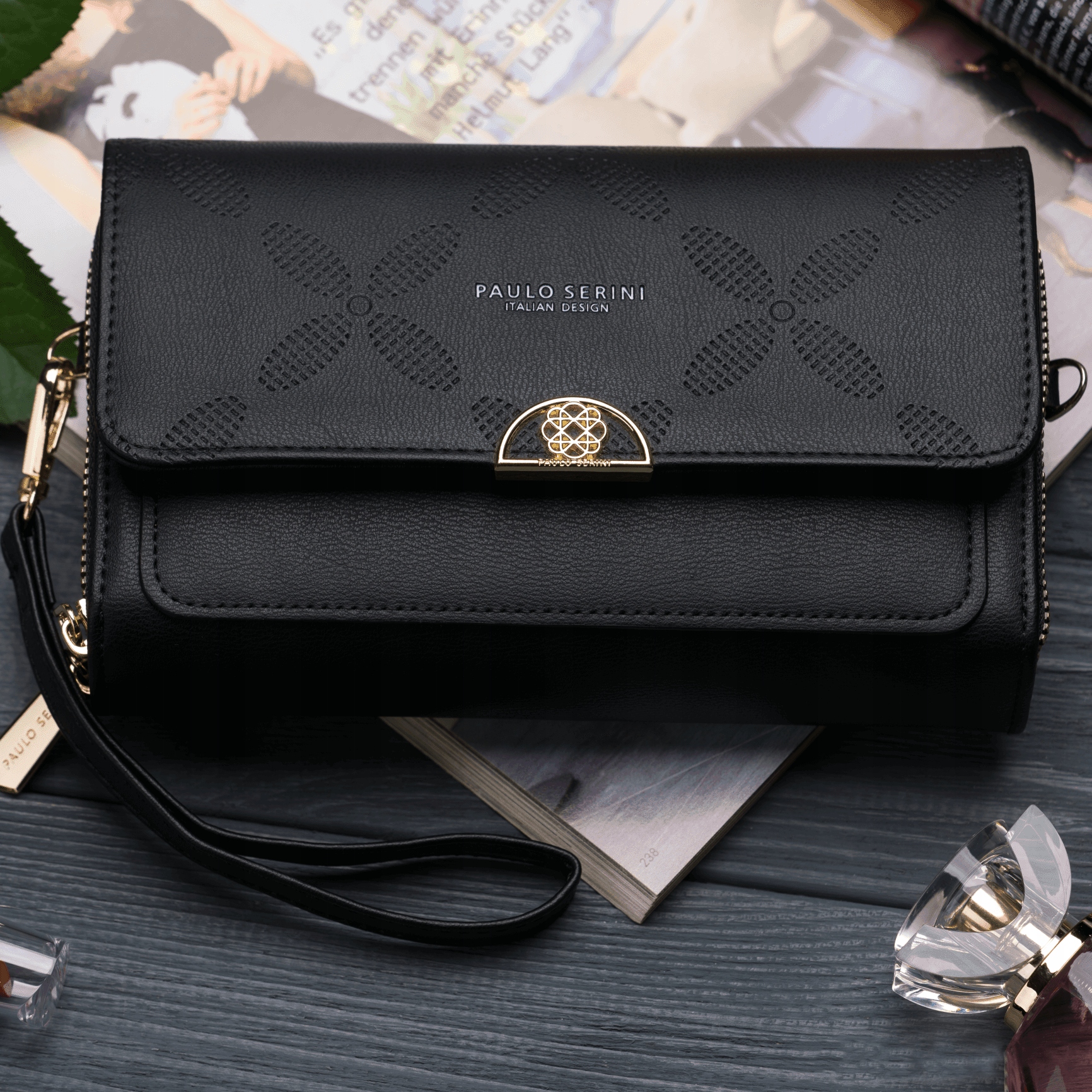 Damska torebka Paulo Serini eko skóra czarna EAN (GTIN) 0723592152864