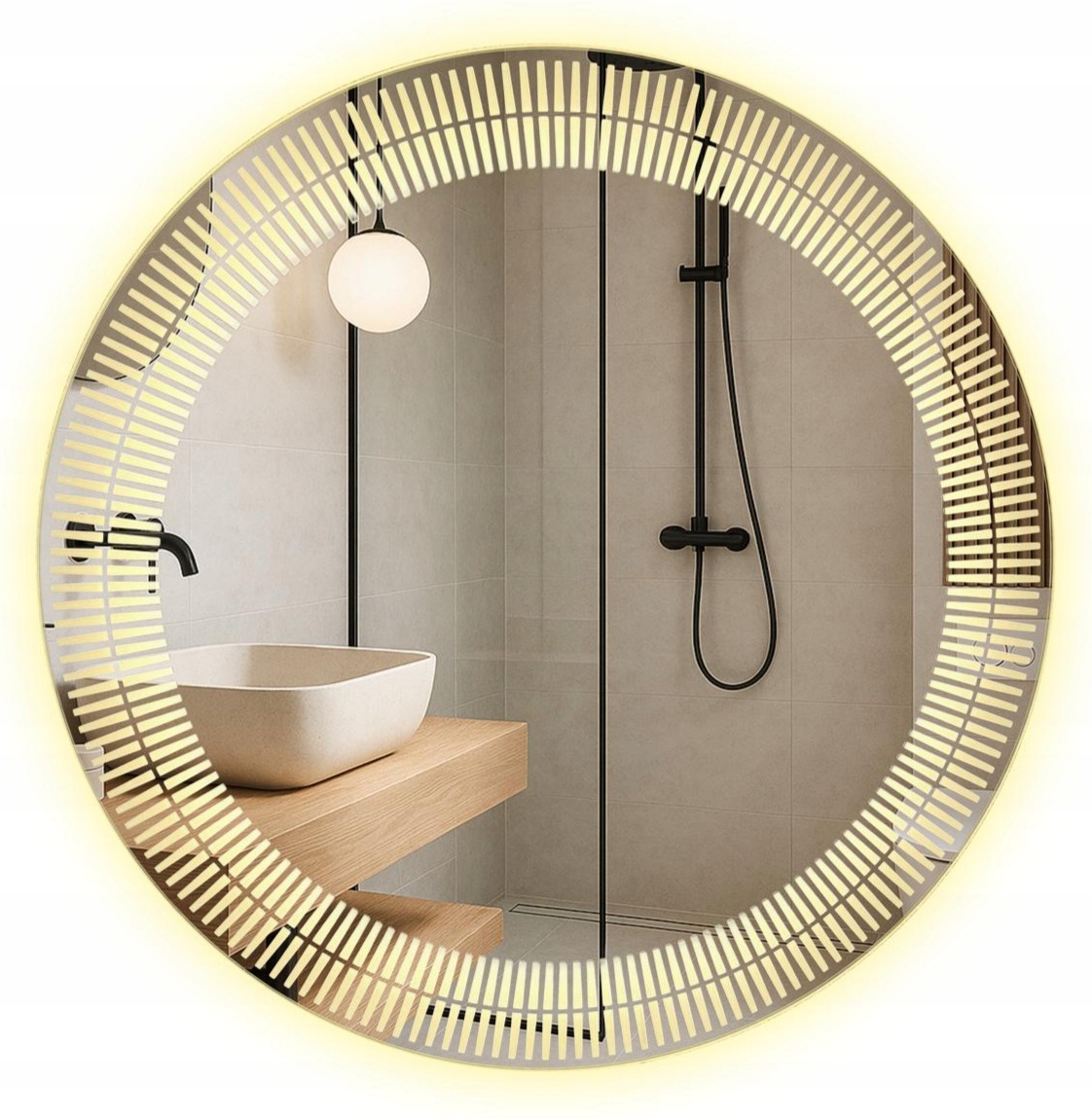 Led Kúpeľňové Zrkadlo 100 CM Okrúhle S Led Podsvietením