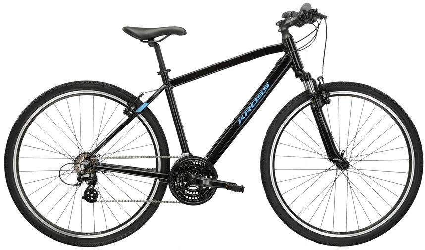 Rower crossowy męski Kross Evado 2.0 28 L(21") czarny/niebieski połysk