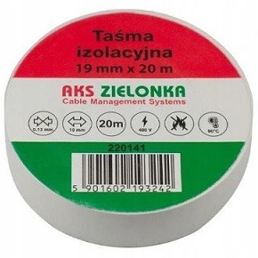 TAŚMA IZOLACYJNA IZOLACJA PCV 19MM/20M BIAŁA