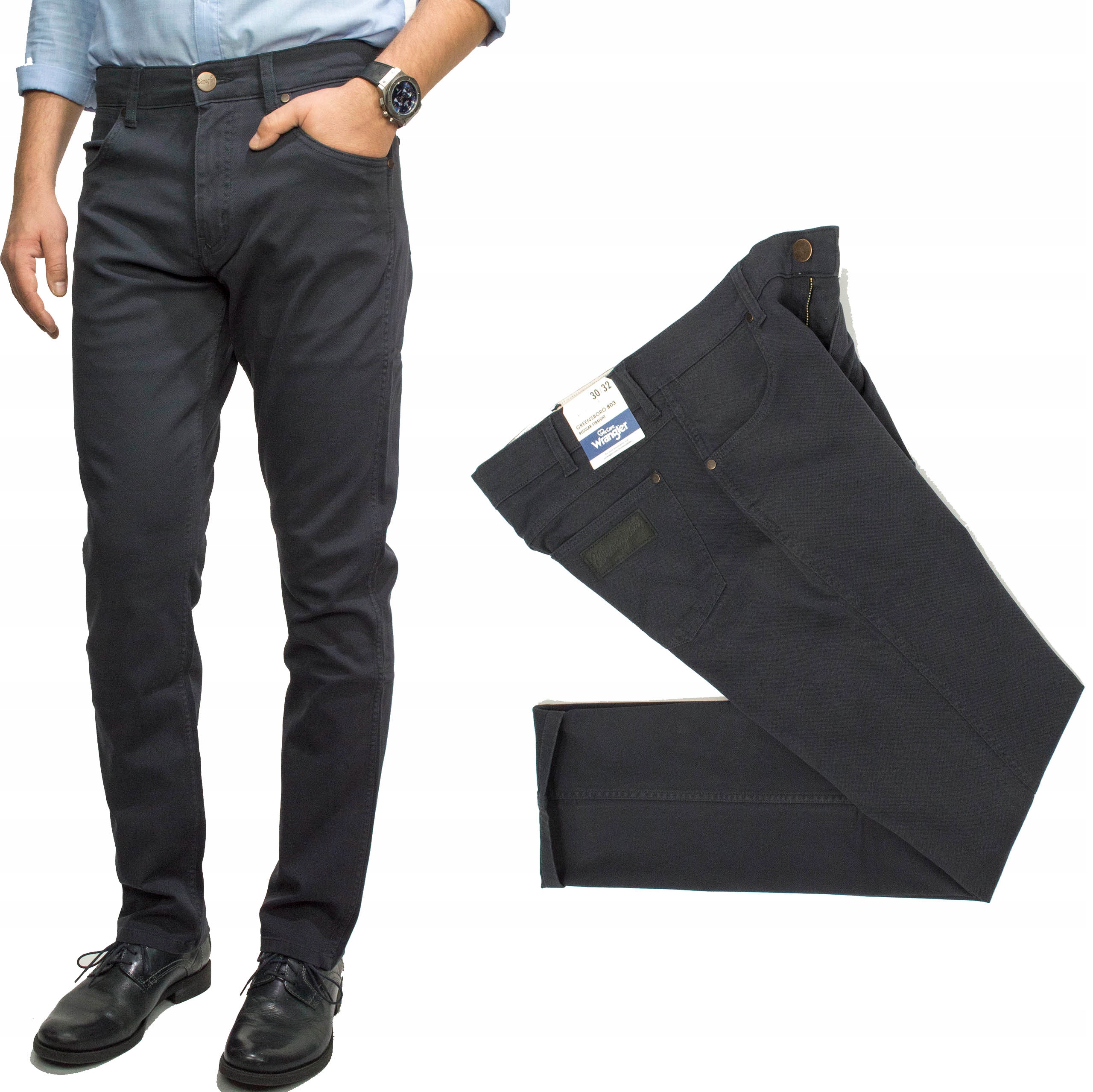 Wrangler Greensboro Dark Navy pánské klasické jednoduché kalhoty W31 L32