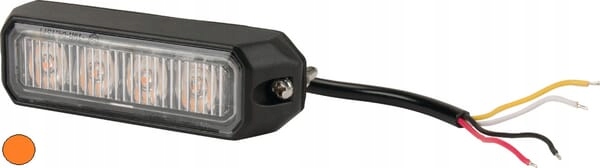 Výstražná Led lampa 12W 12/24V oranžová, šroubovací, 4 Led Kramp