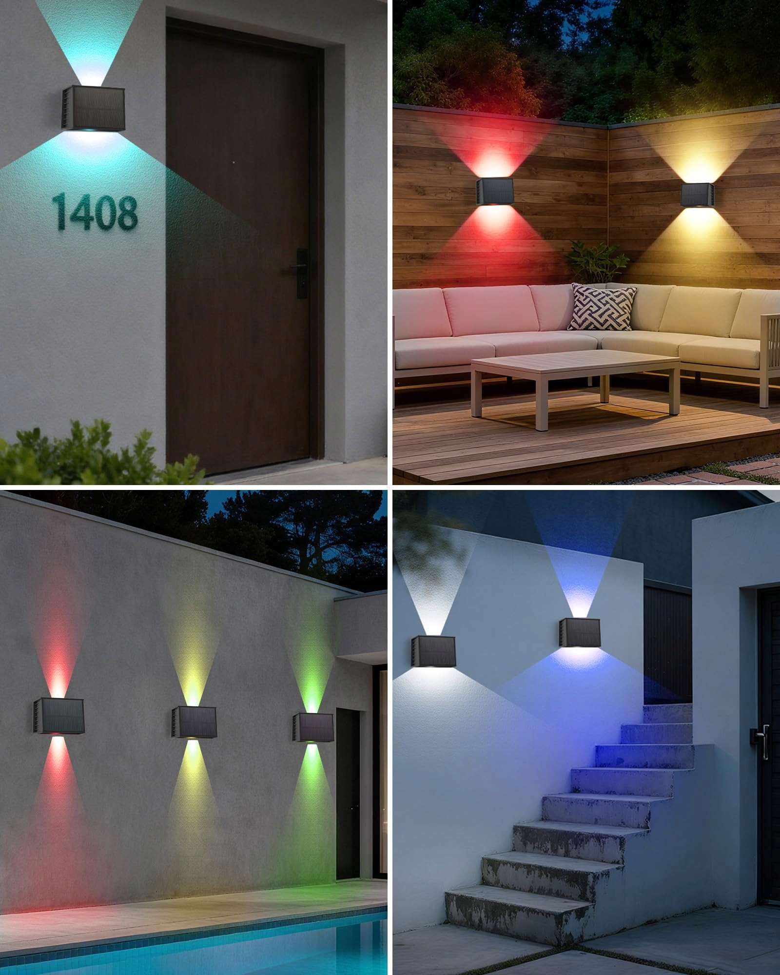 Lampa Solarna Zewnętrzna LED RGB Wodoodporna Na Taras Balkon IP67 CORESLUX — miniatura 7