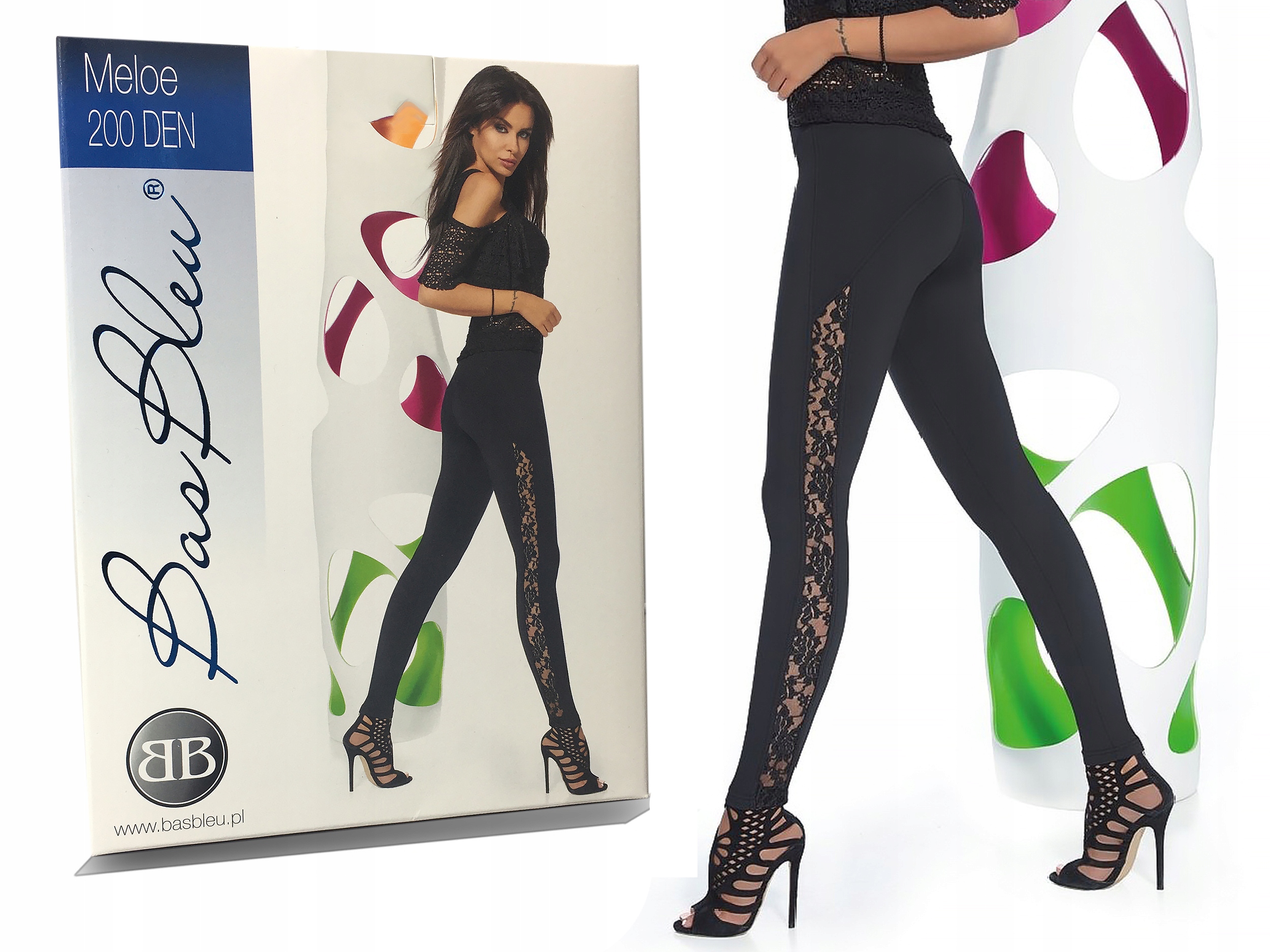 

Modelujące czarne leginsy Bas Bleu, Meloe, M