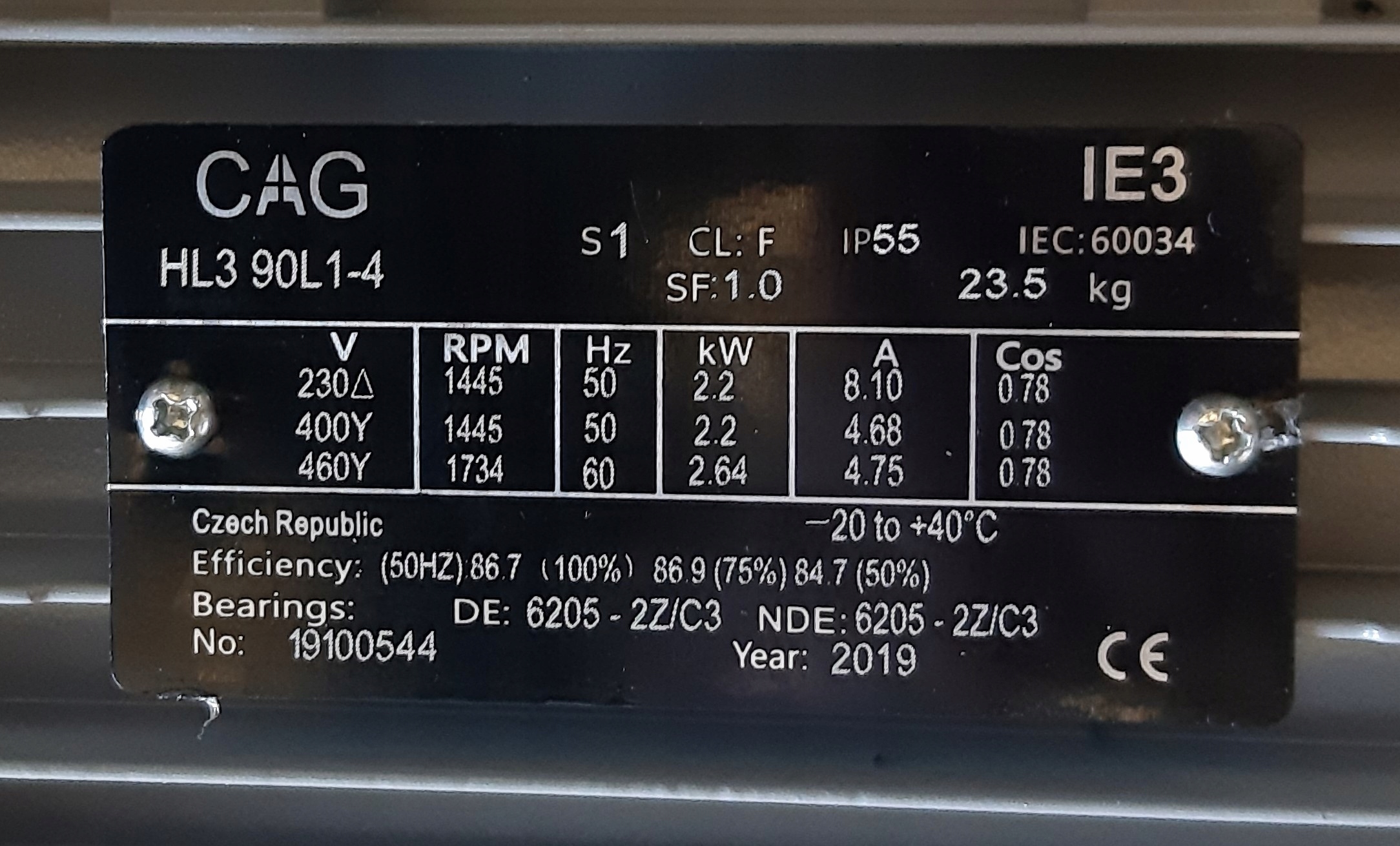 Silnik CAG 2,2kW 1400obr 400V Marka bez marki