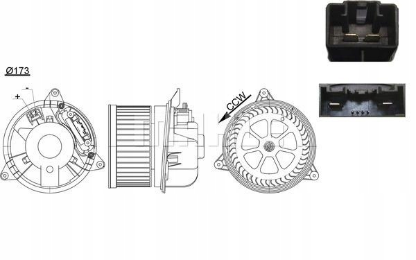 mahle аб 195 000S вентилятор внутренний
