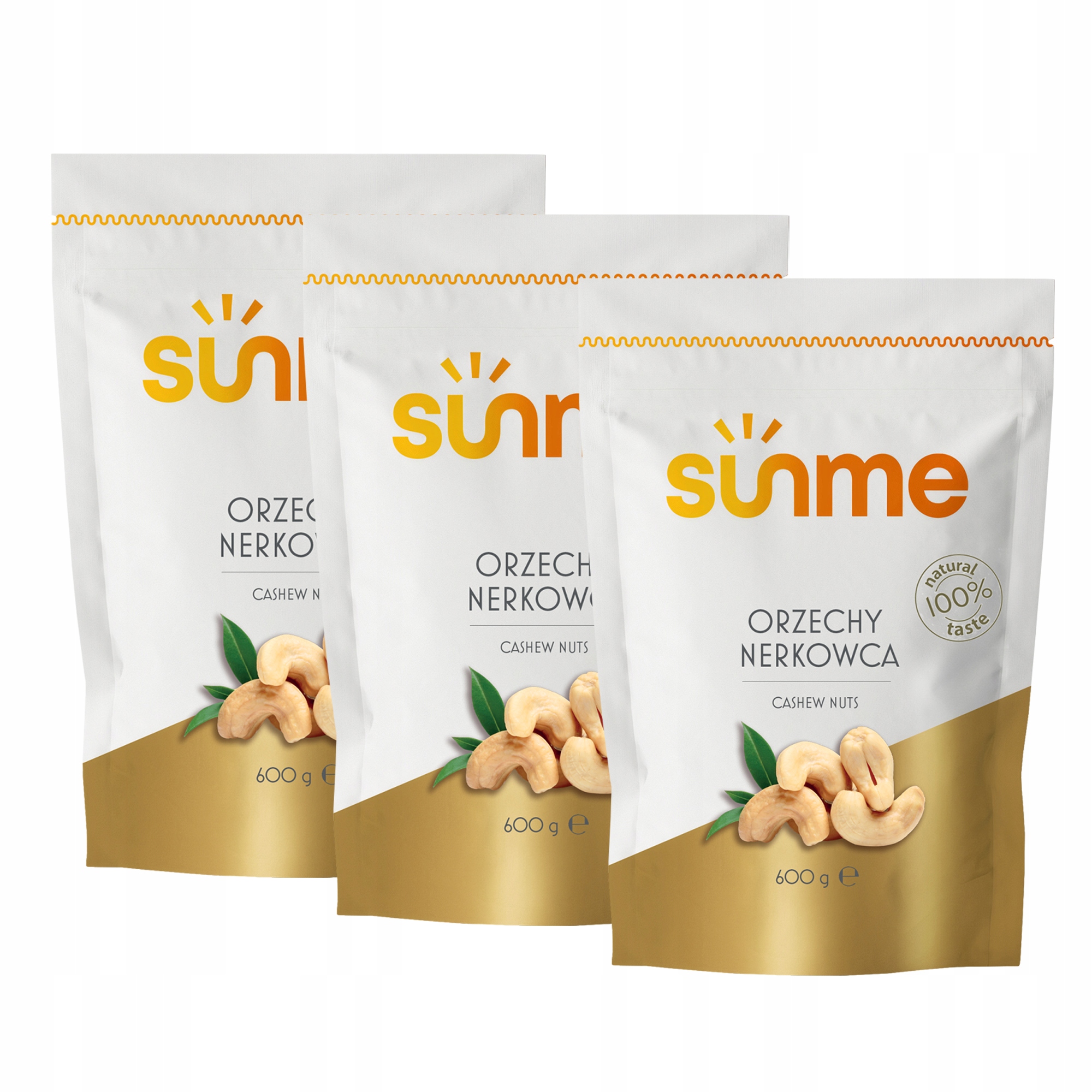 Levně Sada 3 x Kešu Ořechy Sunme 600 g Nejlepší Kešu Ořechy Kvalita