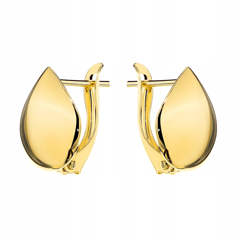 Zlaté Náušnice Dámské pr. 585 Hladké slzy Anglické kapky 14k