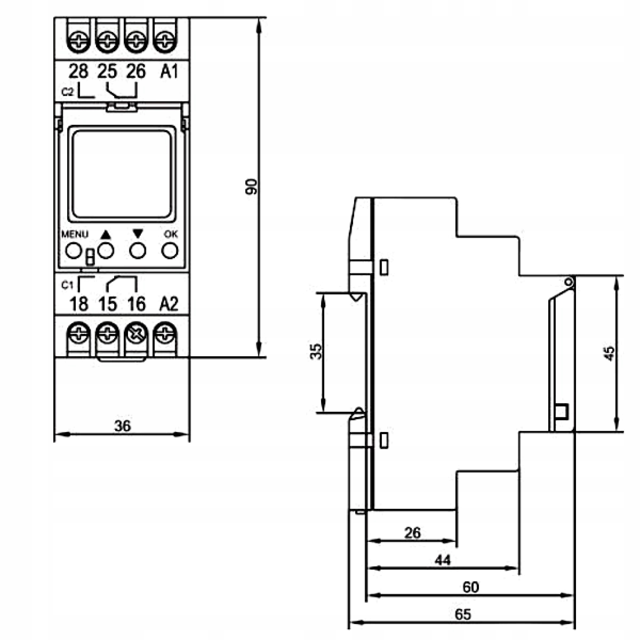 ORNO Timer Elektroniczny Programator Astronomiczny Czasowy LCD na Szynę DIN Kod producenta PROGRAMATOR CZASOWY OR-PRE-450