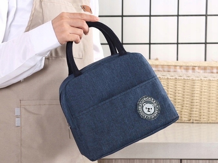 Torba TERMICZNA GRANATOWA Śniadaniowa Lunch BOX na ZIMIĘ i LATO Marka bez marki
