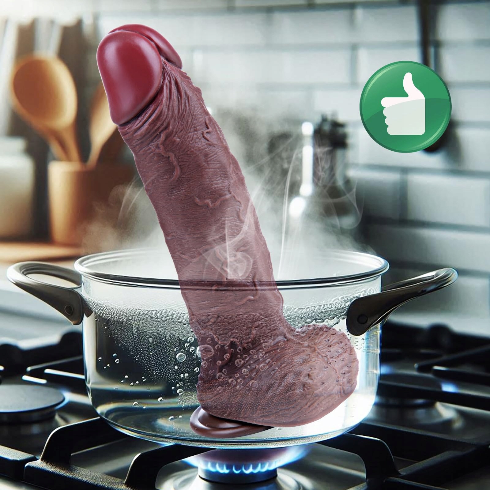 REALISTISCHER Dildo Silikonowy 27,5 cm Czarny Z Mocnym Przyssawką Dla Par — miniatura 6