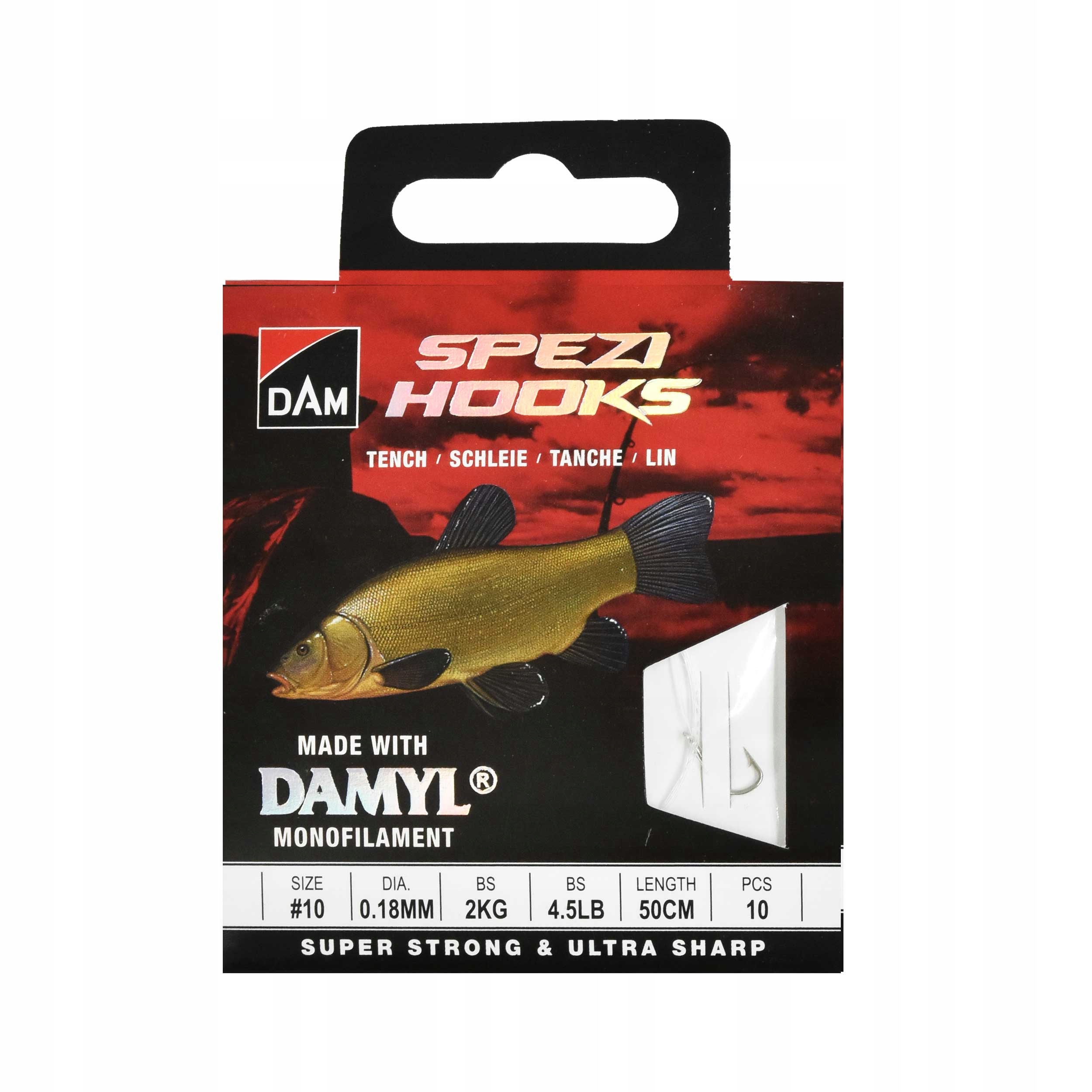 

Hak Z Przyponem Dam Spezi Tench #10 2,0kg 10 szt