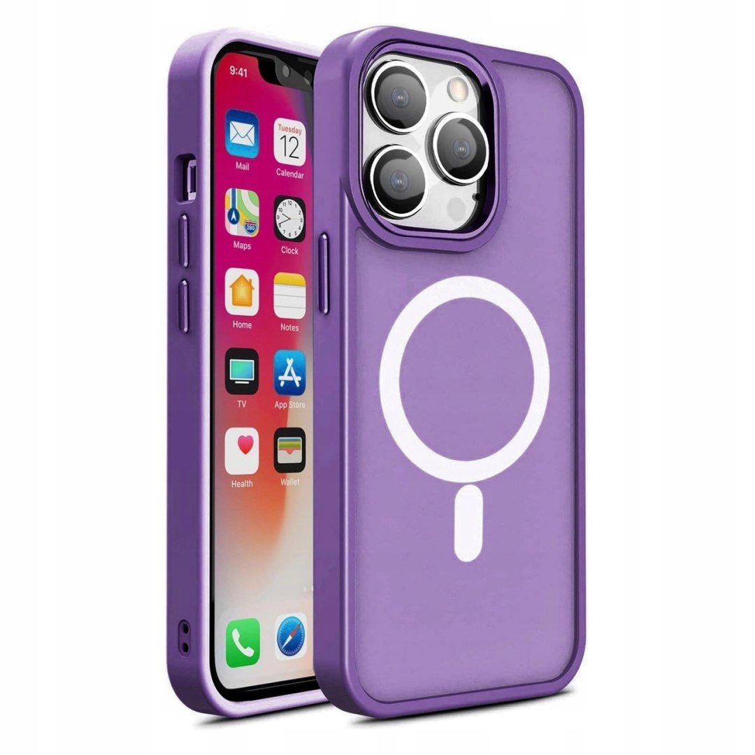 Magnetyczne etui z MagSafe Color Matte Case do iPhone 15 Plus fioletowe