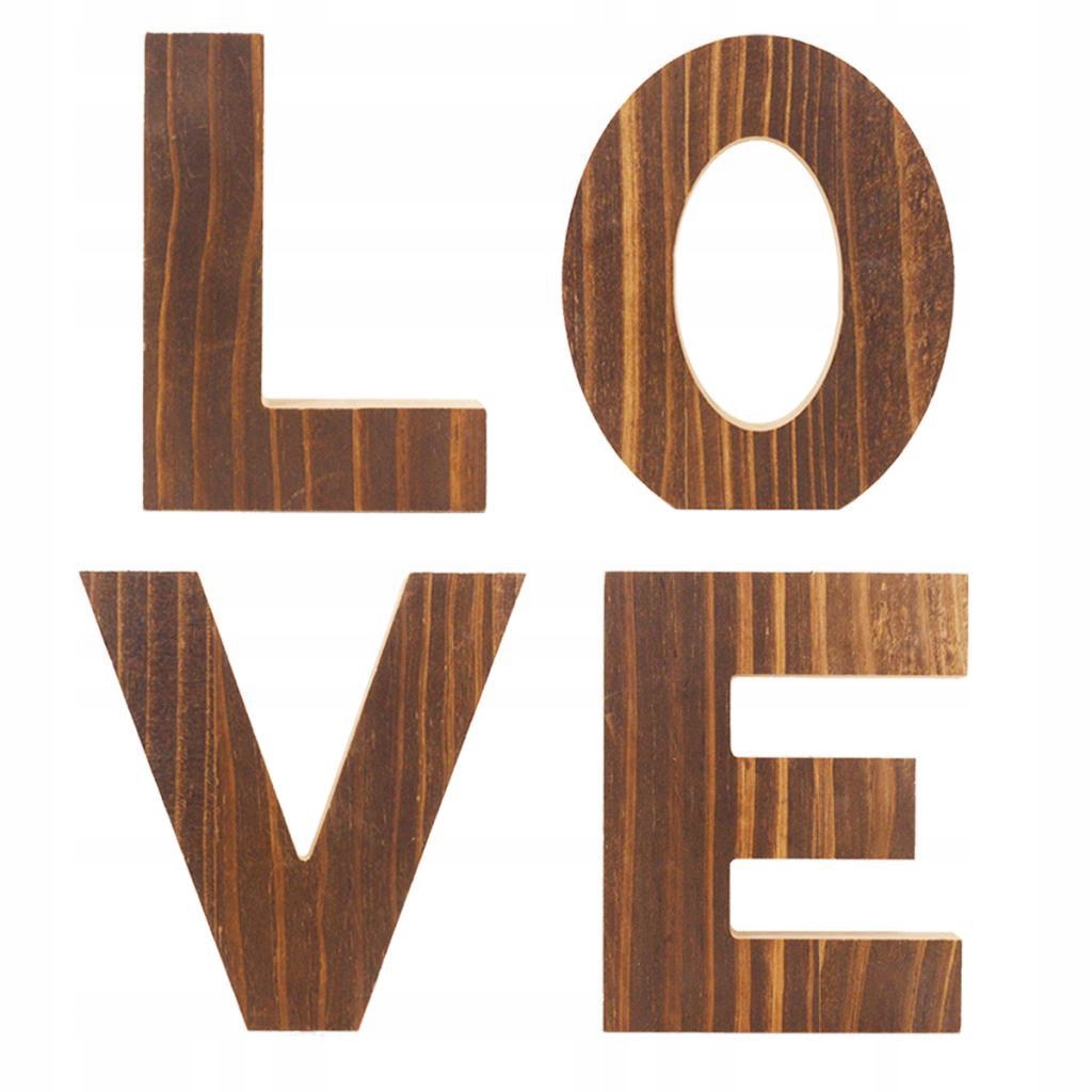 Rustic Wooden Cutout Letters Free Brown Color Grubość 1 cm