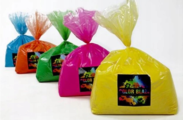 Barevný prášek Holi 5x1 kg pudr 5 kg 5 x 1 kg extra sada písku