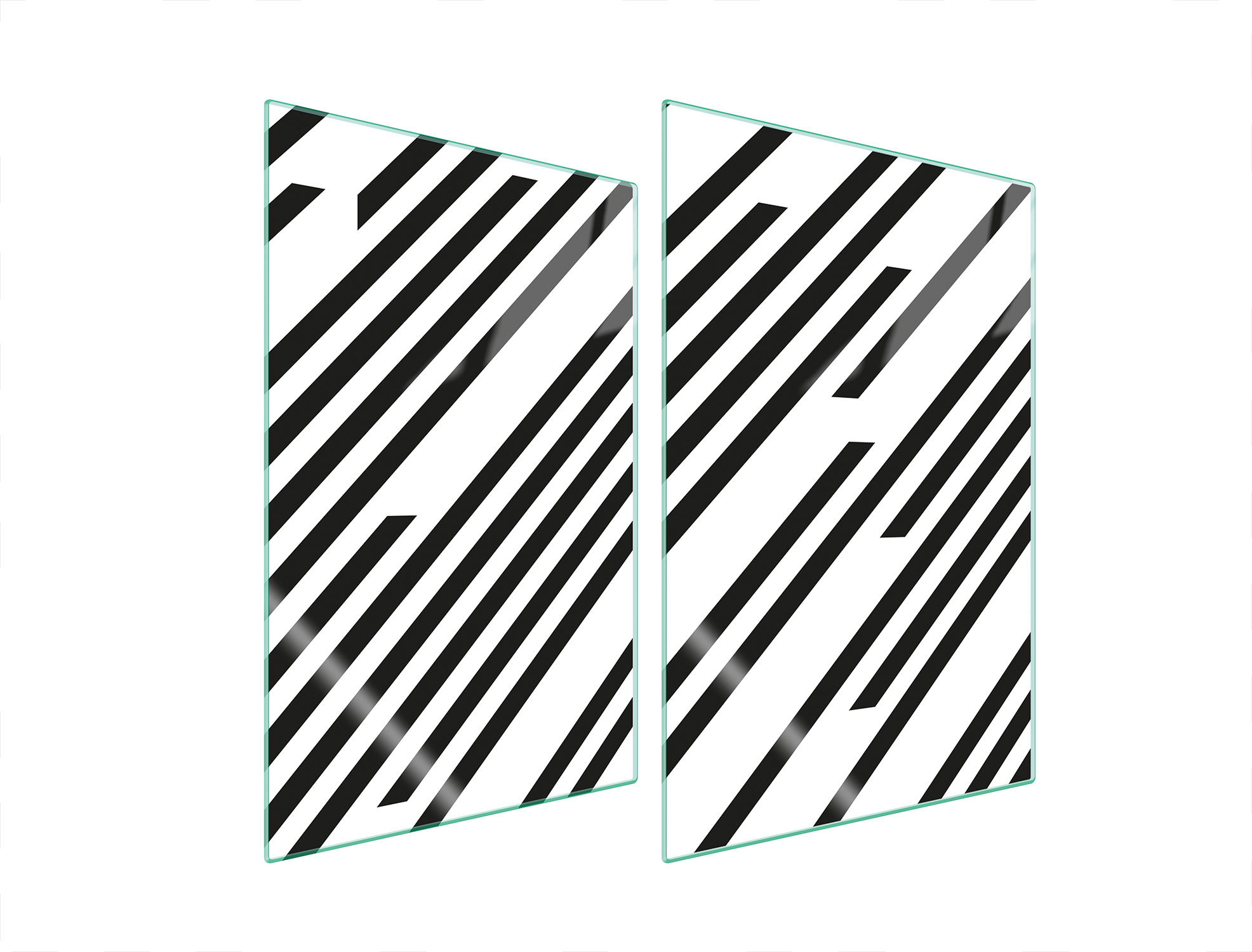 Skleněná Ochranná Deska Do Kuchyně 2x35x52 Pruhy Tvrzené Sklo