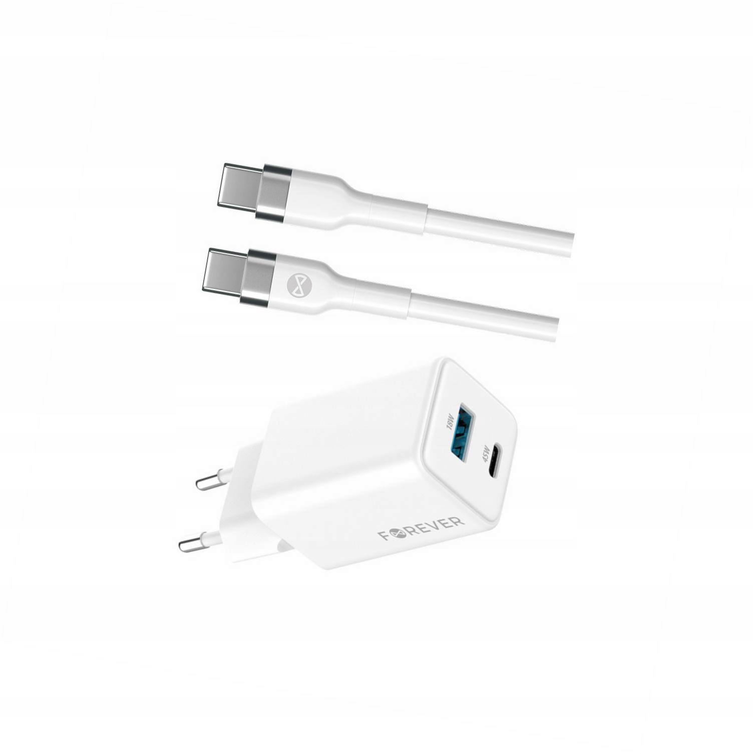 Szybka ładowarka GaN 45W 2 wejścia z długim kablem 2m do Oppo A72