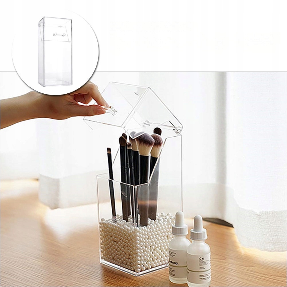 UCHWYT NA PĘDZELKI ORGANIZER NA MAKIJAŻ PRZEZROCZYSTY DŁUGOPIS Typ inny