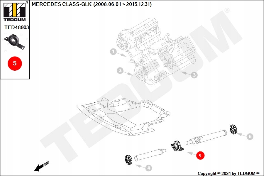 PODPORA WAŁU NAPĘDOWEGO ŁOŻYSKO MERCEDES CLASS-GLK Numer katalogowy części TED48903