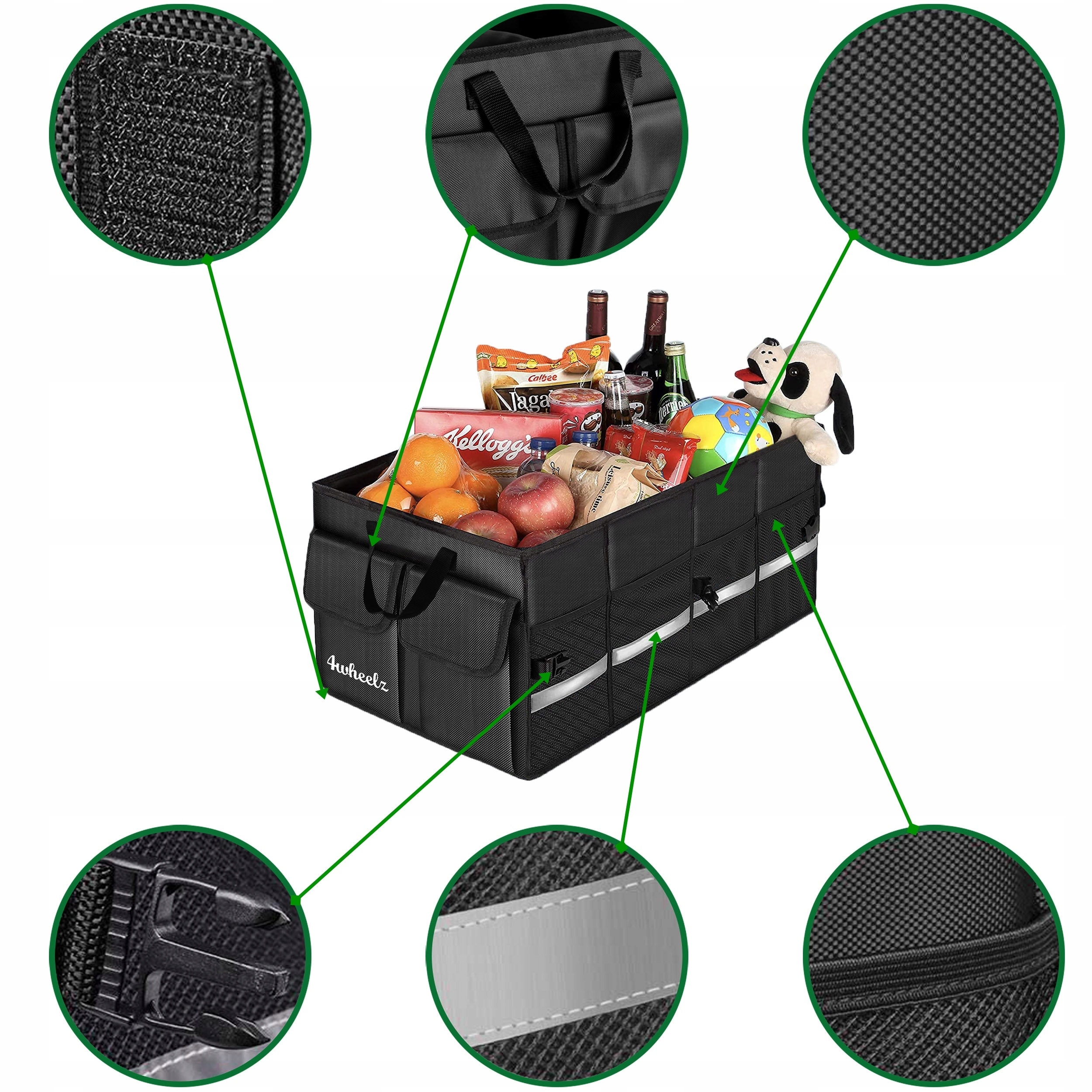 TORBA ORGANIZER DO BAGAŻNIKA SAMOCHODU AUTA KUFER SKŁADANY XL RZEPY UCHWYTY Producent inny