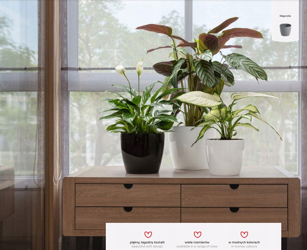 Plastikowa Osłonka doniczka MAGNOLIA 180 cappuccin Maks. szerokość 18 cm