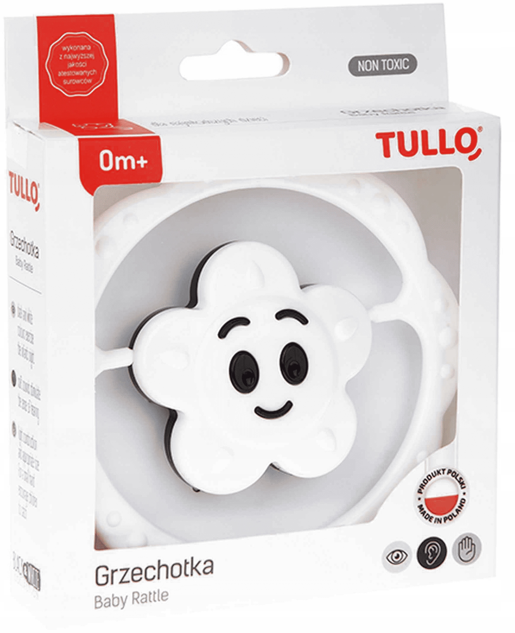 

Tullo Grzechotka Czarno Biała Kwiatek Kontrastowa