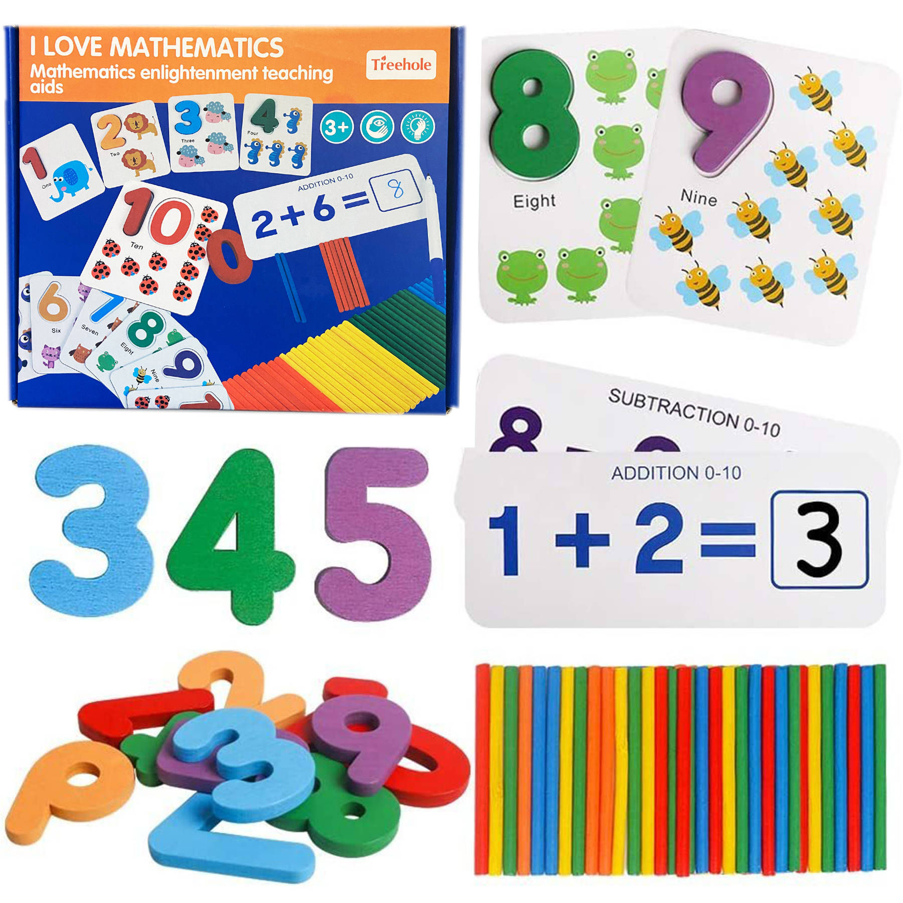 

Drewniany Zestaw Matematyczny Układanka Cyfry Edu