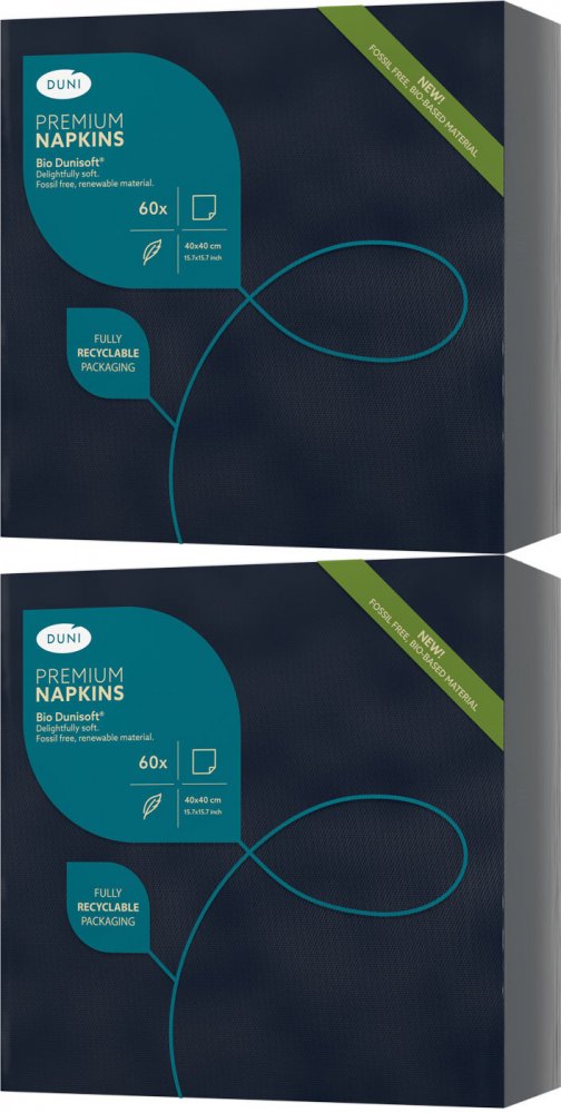 Serwetki flizelinowe Duni 40x40 Czarne Czarny 60 szt x2