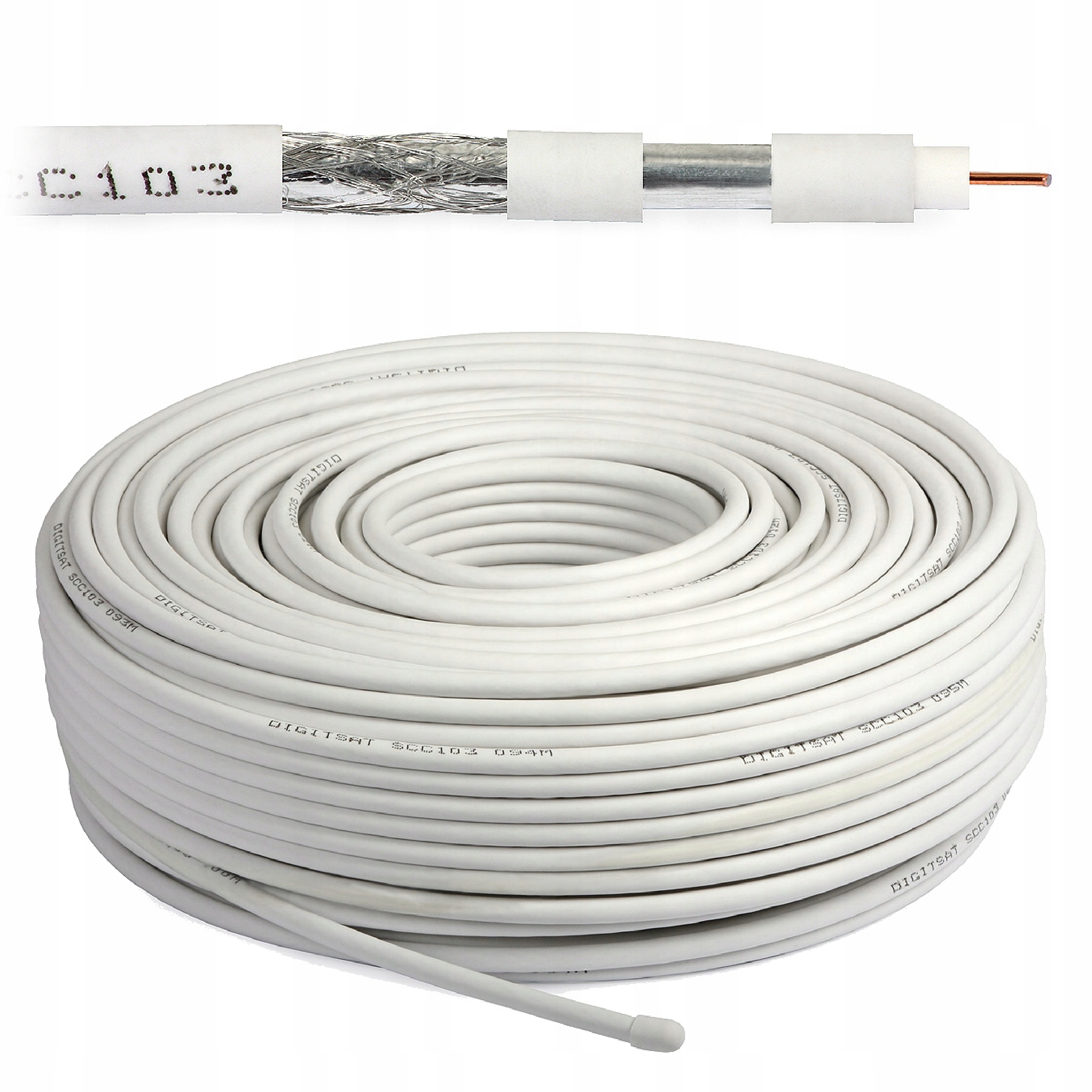 

Kabel antenowy koncentryczny Tv/sat RG6-U 50m