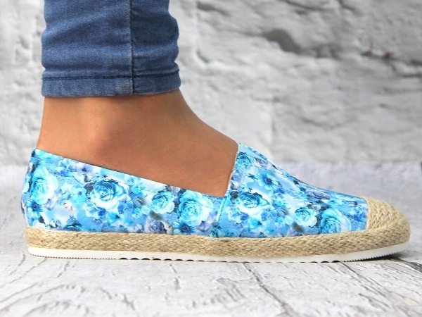 BALERINKI DAMSKIE WYGODNE ESPADRYLE W KWIATY r 38 Marka inna