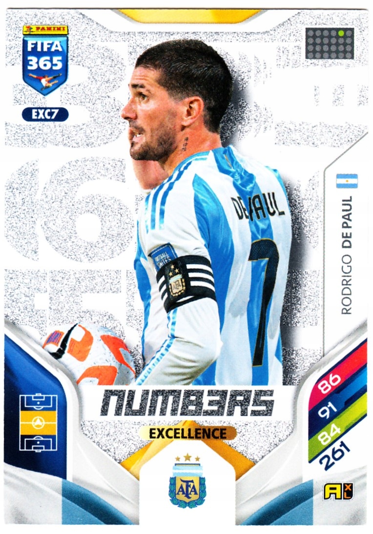 Panini Fifa 365 2026 Numbers Excellence Rodrigo De Paul EXC7