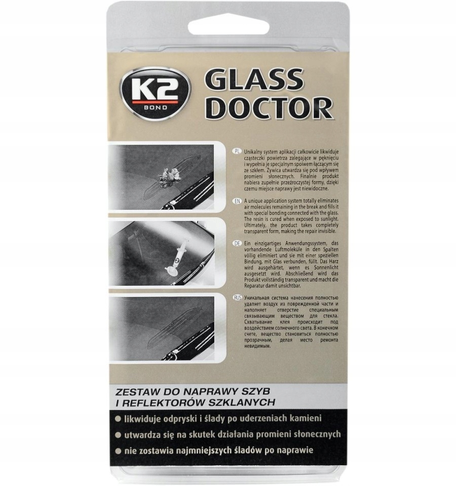 K2 Glass Doctor Zestaw Do Naprawy Szyb Odpryski